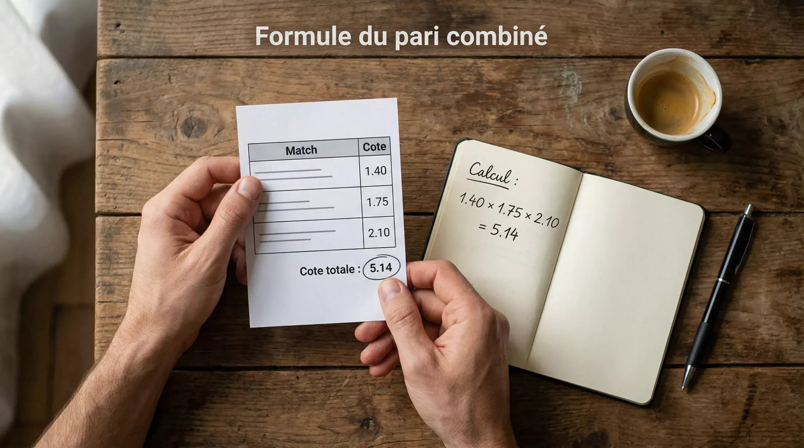 Calcul d'un pari combiné avec formule et exemples sur un coupon de paris sportifs