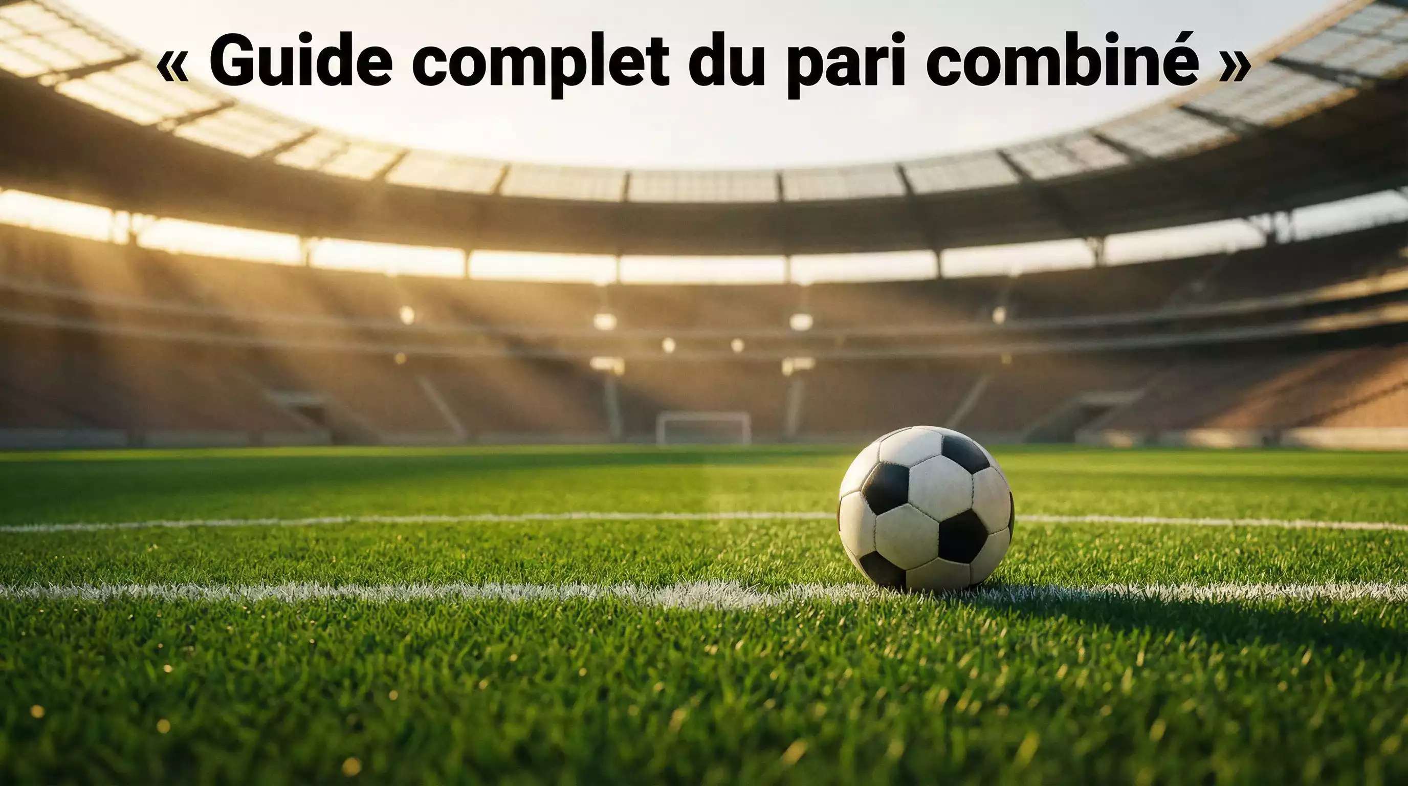 Coupon de pari combiné sur un terrain de football avec éclairage de stade
